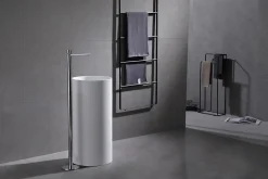 Robinet mitigeur sur pied pour lavabo totem 8046 - chrome ou noir mat Chrome