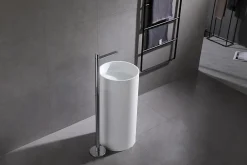 Robinet mitigeur sur pied pour lavabo totem 8046 - chrome ou noir mat Chrome