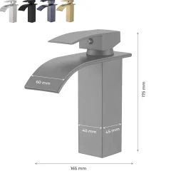Robinet mitigeur TIBRE bec cascade extra-plat noir chromé - Saniverre
