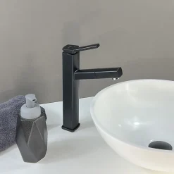 Robinet mitigeur vasque avec bec extractible Noir- Graffias
