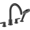Robinet mélangeur bain douche 4 trous HANSGROHE Vernis Blend noir mat