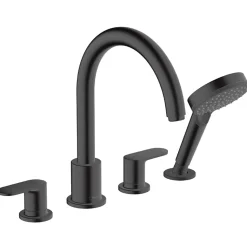 Robinet mélangeur bain douche 4 trous HANSGROHE Vernis Blend noir mat