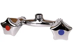 Robinet mélangeur mural pour douche entraxe 100 mm Mâle 15 x 21 en laiton chromé Noyon et Thiebault