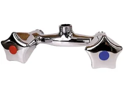 Robinet mélangeur mural pour douche entraxe 80 mm Mâle 15 x 21 en laiton chromé Noyon et Thiebault