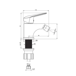 Robinet Monotrou Bidet Noir Mat - Bormio