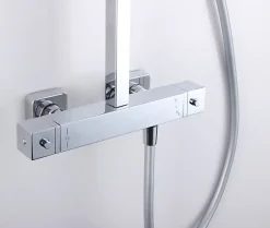 Robinet pour lavabo vasque et évier design en laiton peu bruyant et économe en eau - H. 21,5cm - Chrome