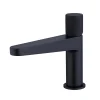 Robinet pour lavabo vasque et évier design en laiton peu bruyant et économe en eau - H. 16,3cm - Noir (mat)