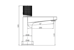 Robinet pour lavabo vasque et évier design en laiton peu bruyant et économe en eau - H. 16,3cm - Noir (mat)