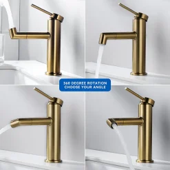 Robinet Salle de Bain Bec Rotation à 360, Mitigeur lavabo Lonheo Max Robinet lavabo, Froide/Chaude