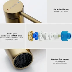 Robinet Salle de Bain Bec Rotation à 360, Mitigeur lavabo Lonheo Max Robinet lavabo, Froide/Chaude