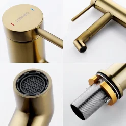 Robinet Salle de Bain Bec Rotation à 360, Mitigeur lavabo Lonheo Max Robinet lavabo, Froide/Chaude