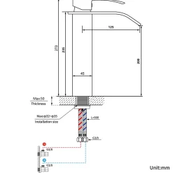Robinet Salle de Bain Cascade Moderne, Auralum MaxMitigeur de Lavabo - Sortie Douce Sans Éclaboussures