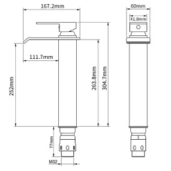 Robinet Salle de Bain Cascade Mitigeur de Lavabo Haut Robinetterie pour Vasque Chromé Design Moderne