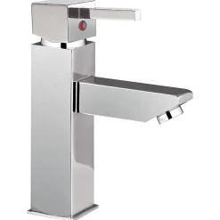 Robinet salle de bain design mitigeur de lavabo chromé à économie d'eau vidage complet