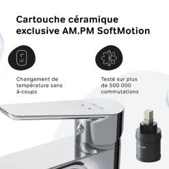 Robinet Salle de Bain Mitigeur de lavabo, Chromé, Hit taille M, FTA02200 AM.PM