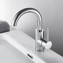 Robinet Salle de Bain Mitigeur lavabo, Auralum Max Robinet lavabo en Laiton , Froide/Chaude