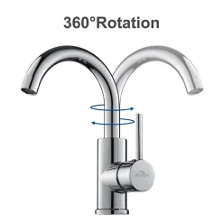 Robinet Salle de Bain Mitigeur lavabo, Auralum Max Robinet lavabo en Laiton , Froide/Chaude