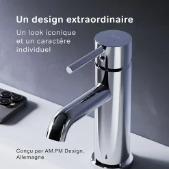 Robinet Salle de Bain Mitigeur de lavabo, Chromé, taille M, FPA02100 AM.PM
