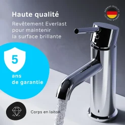 Robinet Salle de Bain Mitigeur de lavabo, Chromé, taille M, FPA02100 AM.PM