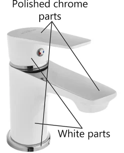 Robinet Salle De Bain Mitigeur Lavabo Blanc Monocommande Dokos