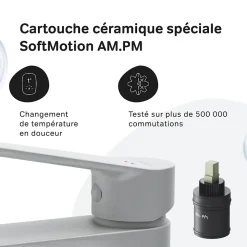 Robinet Salle de Bain Mitigeur de lavabo avec bonde clic clac, Blanc, taille S, FTA82133 AM.PM