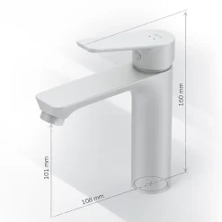 Robinet Salle de Bain Mitigeur lavabo, Blanc, taille S, FTA02133 AM.PM