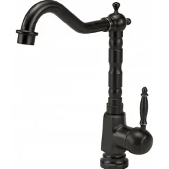Robinet Salle De Bain Mitigeur Lavabo Haut Retro Noir Monocommande