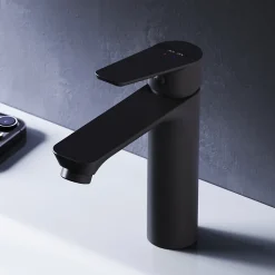 Robinet Salle de Bain Mitigeur lavabo, Noir, taille M, FTA02122 AM.PM