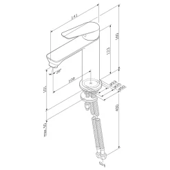 Robinet Salle de Bain Mitigeur lavabo, Noir, taille M, FTA02122 AM.PM
