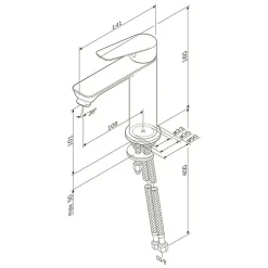 Robinet Salle de Bain Mitigeur lavabo, Noir, taille M, FTA02122 AM.PM