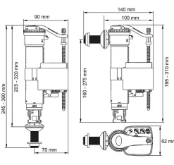 Robinet universel SX télescopique - Raccord diam : 3/8"