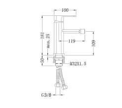 Robinetterie pour bidet BERNSTEIN 1238C - adaptée à nos bidets suspendus - Laiton chromé