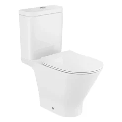 ROCA Pack WC THE GAP Round, sortie duale, cuvette sans bride et abattant double slim frein de chute déclipsable