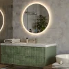 Rond Miroir Salle de Bain 80cm, Miroir led avec Tactile, Systeme Couleur DUAL LED et Fonction Anti-buée