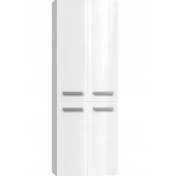RORY - Armoire de salle de bain avec panier - Poignées minimalistes - 174x60x30 cm - Colonne de rangement
