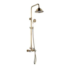 ROUSSEAU Colonne de douche avec robinet melangeur Retro - Vieux-bronze
