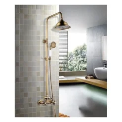 ROUSSEAU Colonne de douche avec robinet melangeur Retro - Vieux-bronze