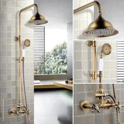 ROUSSEAU Colonne de douche avec robinet mélangeur Retro - Vieux-bronze