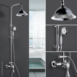 ROUSSEAU Colonne de douche avec robinet mitigeur mécanique Retro - Chromé