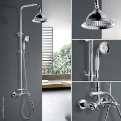 ROUSSEAU Colonne de douche avec robinet mélangeur Retro - Chrome