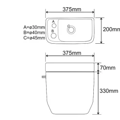 Réservoir avec lave-mains intégré