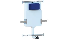 Réservoir caché compléte pour cuvette au sol avec plaque de commande en acier inoxydable double bouton