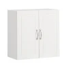 Salle de Bain Suspendue Placard Commode Murale, 2 Portes, FRG231-W, SoBuy