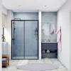 SAT PROJECT Porte de douche 140x185cm coulissante avec profilé noir mat (SATPROMUD140CT)
