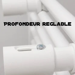 Sèche serviette salle de bain eau chaude FINIMETAL Tahiti 257 W blanc 55 x 50 Cm
