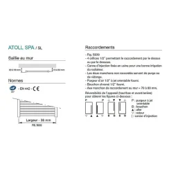 Sèche serviettes Acova - Atoll Spa 571W - SL-120-050