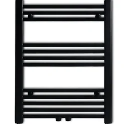 Sèche serviettes eau chaude à rails droits noir 600x764 mm
