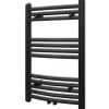 Sèche serviettes eau chaude à rails incurvés noir 500 x 764 mm
