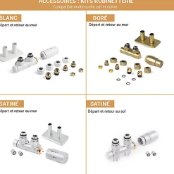 Sèche-serviette eau chaude blanc de 655mm de haut et 400mm de large - 316 Watt - BOO655/400ZXB