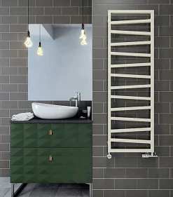 Sèche-serviette eau chaude beige de 1070mm de haut et 500mm de large - 418 Watt - ZIG1070/500ZX1015